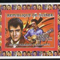 Guinea - Conakry 2006 Elvis Presley individual imperf deluxe sheet #3, unmounted mint. Note this item is privately produced and is offered purely on its thematic appeal as Yv 324