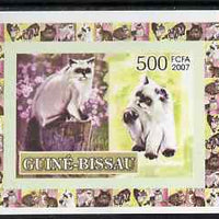 Guinea - Bissau 2007 Domestic cats 500f individual imperf deluxe sheet #2 unmounted mint. Note this item is privately produced and is offered purely on its thematic appeal
