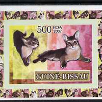 Guinea - Bissau 2007 Domestic cats 500f individual imperf deluxe sheet #3 unmounted mint. Note this item is privately produced and is offered purely on its thematic appeal