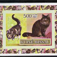 Guinea - Bissau 2007 Domestic cats 500f individual imperf deluxe sheet #4 unmounted mint. Note this item is privately produced and is offered purely on its thematic appeal