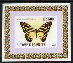 St Thomas & Prince Islands 2008 Butterflies individual imperf deluxe sheet #2 unmounted mint. Note this item is privately produced and is offered purely on its thematic appeal