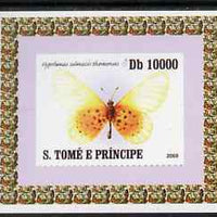 St Thomas & Prince Islands 2008 Butterflies individual imperf deluxe sheet #4 unmounted mint. Note this item is privately produced and is offered purely on its thematic appeal