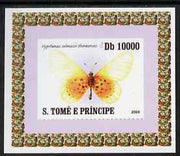 St Thomas & Prince Islands 2008 Butterflies individual imperf deluxe sheet #4 unmounted mint. Note this item is privately produced and is offered purely on its thematic appeal
