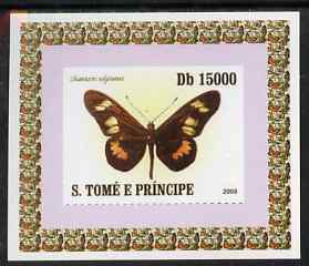 St Thomas & Prince Islands 2008 Butterflies individual imperf deluxe sheet #5 unmounted mint. Note this item is privately produced and is offered purely on its thematic appeal