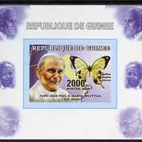 Guinea - Conakry 2006 The Humanitarians - The Pope individual imperf deluxe sheet with Gandhi & Mandela in margins, unmounted mint. Note this item is privately produced and is offered purely on its thematic appeal similar to Yv 331