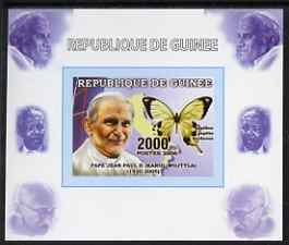 Guinea - Conakry 2006 The Humanitarians - The Pope individual imperf deluxe sheet with Gandhi & Mandela in margins, unmounted mint. Note this item is privately produced and is offered purely on its thematic appeal similar to Yv 331