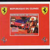 Guinea - Conakry 2006 Ferrari individual imperf deluxe sheet #1 showing Enzo Ferrari, unmounted mint. Note this item is privately produced and is offered purely on its thematic appeal