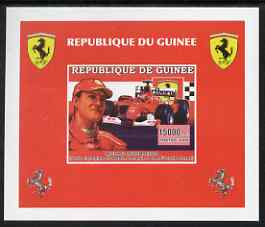 Guinea - Conakry 2006 Ferrari individual imperf deluxe sheet #3 showing Michael Schumacher, unmounted mint. Note this item is privately produced and is offered purely on its thematic appeal