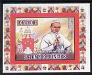 St Thomas & Prince Islands 2007 Popes individual imperf deluxe sheet #1 showing Pope Paul VI (1897-1978) unmounted mint. Note this item is privately produced and is offered purely on its thematic appeal