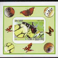 St Thomas & Prince Islands 2008 Butterflies individual imperf deluxe sheet #6 unmounted mint. Note this item is privately produced and is offered purely on its thematic appeal