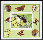 St Thomas & Prince Islands 2008 Butterflies individual imperf deluxe sheet #6 unmounted mint. Note this item is privately produced and is offered purely on its thematic appeal
