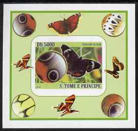 St Thomas & Prince Islands 2008 Butterflies individual imperf deluxe sheet #8 unmounted mint. Note this item is privately produced and is offered purely on its thematic appeal