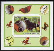 St Thomas & Prince Islands 2008 Butterflies individual imperf deluxe sheet #8 unmounted mint. Note this item is privately produced and is offered purely on its thematic appeal