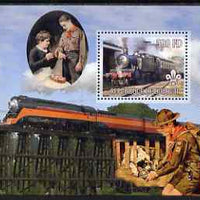 Djibouti 2007 Steam Trains #3 perf m/sheet with Scouts in background unmounted mint