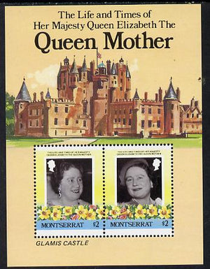 Montserrat 1985 Life & Times of HM Queen Mother (Glamis Castle) m/sheet unmounted mint, SG MS 644