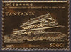 Tanzania 1997 Hong Kong back to China 5,000s value (showing Tiananmen) embossed in 22k gold foil unmounted mint