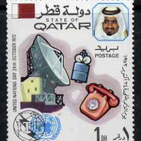 Qatar 1972 Dish Aerial, Satellite & Telephone (ITU) 1d unmounted mint SG 435