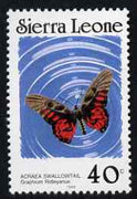 Sierra Leone 1987-89 Butterflies 40c (Graphium ridleyanus) with Country name in black & 1989 imprint date P12.5 x 11.5 unmounted mint, SG 1030Bc