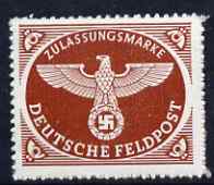 Germany 1942 Military Field Post for Parcels nvi lake-brown rouletted unmounted mint SG M805a