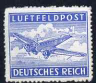 Germany 1942-3 Military Field Post for Air Mail nvi ultramarine rouletted unmounted mint SG M804a