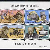 Isle of Man 1974 Churchill Centenary miniature sheet containing 4 values unmounted mint, SG MS58