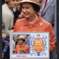 St Lucia 1986 Queen's 60th Birthday $8 perf m/sheet SG MS 880, unmounted mint