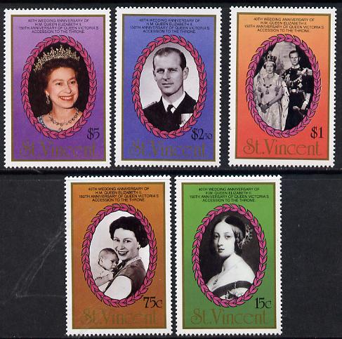 St Vincent 1987 Ruby Wedding set of 5 unmounted mint SG 1079-83