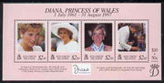 Solomon Islands 1998 Diana, Princess of Wales commemoration miniature sheet of 4 values unmounted mint, SG MS908
