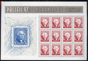 United States 1997 'Pacific 97' International Stamp Exhibition (2nd issue) - 150th Anniversary of first US Postage Stamps m/sheet of 12 x 60c (George Washington) unmounted mint, SG MS 3302b