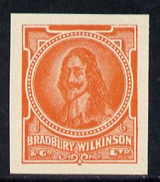 Cinderella - Great Britain Bradbury Wilkinson King Charles I imperf essay stamp in orange on ungummed paper
