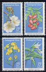 United States 1979 Endangered Flora (Persistent Trillium, Hawaiian Wild Broadbean, Contra Costa Wallflower, Antioch Dunes Evening Primrose) set of 4 unmounted mint, SG 1758-61