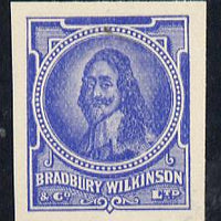 Cinderella - Great Britain Bradbury Wilkinson King Charles I imperf essay stamp in blue on ungummed paper