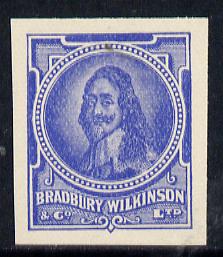Cinderella - Great Britain Bradbury Wilkinson King Charles I imperf essay stamp in blue on ungummed paper