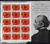 United States 1996 Tenth Death Anniversary of Georgia O'Keeffe (painter) 32c Red Poppy in complete sheet of 15 with enlarged right-hand margin, unmounted mint SG 3204