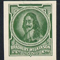 Cinderella - Great Britain Bradbury Wilkinson King Charles I imperf essay stamp in green on ungummed paper