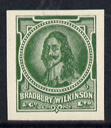 Cinderella - Great Britain Bradbury Wilkinson King Charles I imperf essay stamp in green on ungummed paper
