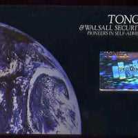 Tonga 1994 25th Anniversary of Self-Adhesive stamps T$10 booklet complete with each stamp overprinted SPECIMEN, as SG SB4.,Special publicity booklet produced in very limited numbers by Walsall Security Printers.