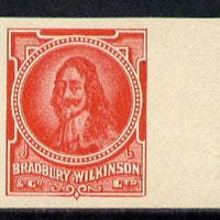 Cinderella - Great Britain Bradbury Wilkinson King Charles I imperf essay stamp in red on ungummed paper