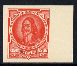 Cinderella - Great Britain Bradbury Wilkinson King Charles I imperf essay stamp in red on ungummed paper