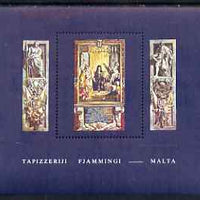 Malta 1980 Flemish Tapestries #4 - Grandmaster Perelles with Saints Jude & Simon perf m/sheet unmounted mint SG MS 640