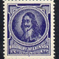 Cinderella - Great Britain Bradbury Wilkinson King Charles I perforated essay stamp in purple on gummed paper, unmounted mint but minor wrinkles