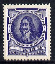 Cinderella - Great Britain Bradbury Wilkinson King Charles I perforated essay stamp in purple on gummed paper, unmounted mint but minor wrinkles