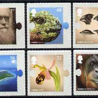 Great Britain 2009 Bicentenary of Birth of Charles Darwin jig-saw shaped set of 6 self adhesive unmounted mint