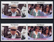 Tuvalu 1986 Royal Wedding (Andrew & Fergie) $1 perf se-tenant pair with face value omitted unmounted mint