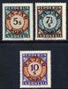 Indonesia 1948 perforated 5s, 7.5s & 10s Postage Due produced by the Revolutionary Government (inscribed Repoeblik) prepared for use but not issued, unmounted mint