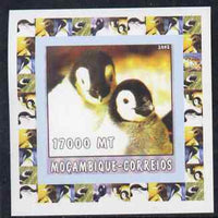 Mozambique 2002 Penguins #1 individual imperf deluxe sheet unmounted mint. Note this item is privately produced and is offered purely on its thematic appeal