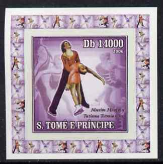 St Thomas & Prince Islands 2006 Ice Skating #1 - Maxim Marinin & Tatiana Totmianina individual imperf deluxe sheet unmounted mint. Note this item is privately produced and is offered purely on its thematic appeal