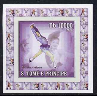 St Thomas & Prince Islands 2006 Ice Skating #2 - Shizuka Arakawa individual imperf deluxe sheet unmounted mint. Note this item is privately produced and is offered purely on its thematic appeal