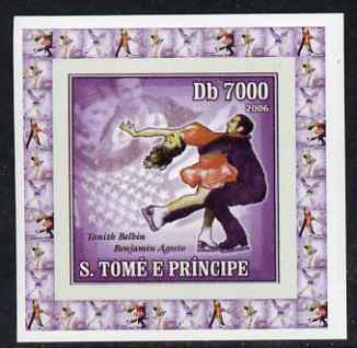 St Thomas & Prince Islands 2006 Ice Skating #3 - Tanith Belbin & Ben Agosto individual imperf deluxe sheet unmounted mint. Note this item is privately produced and is offered purely on its thematic appeal