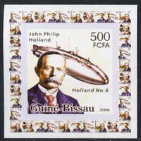 Guinea - Bissau 2006 Great Inventors #2 - John Philip Holland & Submarine individual imperf deluxe sheet unmounted mint. Note this item is privately produced and is offered purely on its thematic appeal